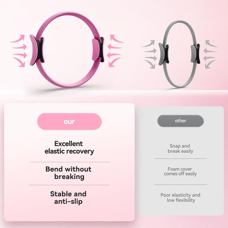 Feierdun Pilates Ring, 14'' Magic Circle for Core & Thigh Toning, Fit for Pilates, Yoga & Home Workouts-Lightweight, Beginner-Friendly