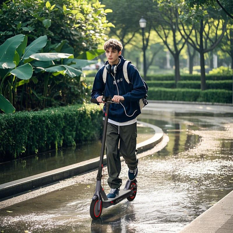 OBX Electric Scooter for Adults,350W Motor,19 MPH Top Speed,8.5'' Honeycomb Soild Tires, 21 Miles Long Range,Foldable Commuter E Scooter with Dual Braking & App(Red)