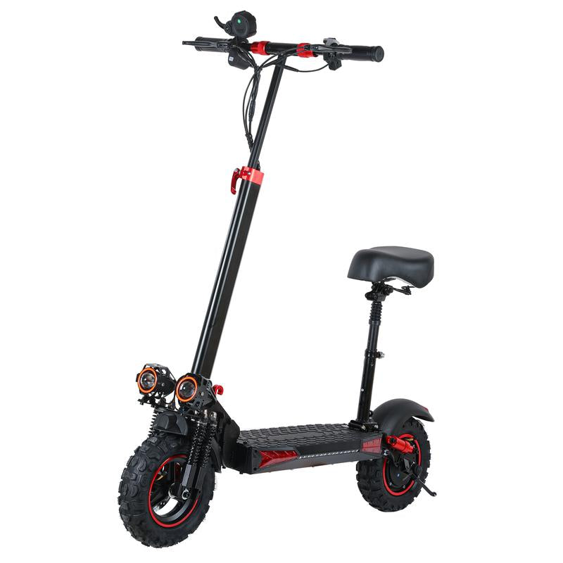 34MPH Offraod Electric Scooter with Seat, 1200W Adult Electricscooter 11"Tire Escooter Speed, 34 Miles Long Range Fast, Foldable E-Scooter with Dual Disc Brakes