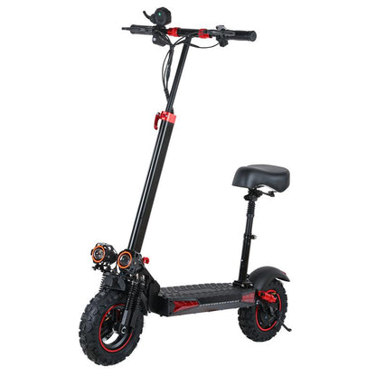 34MPH Offraod Electric Scooter with Seat, 1200W Adult Electricscooter 11"Tire Escooter Speed, 34 Miles Long Range Fast, Foldable E-Scooter with Dual Disc Brakes