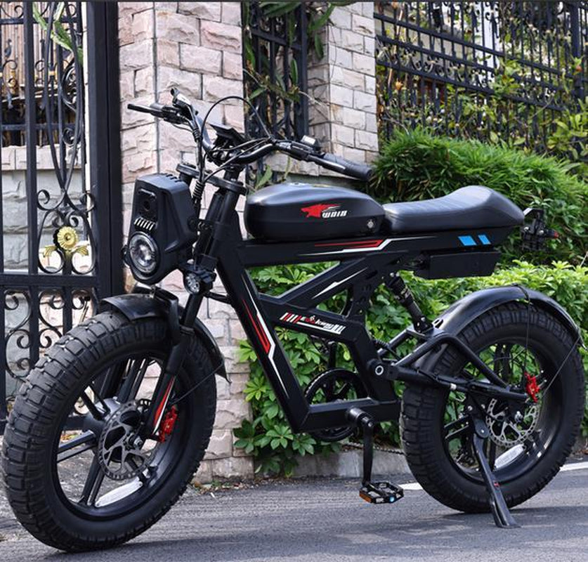 Electric Bike WO18 Dual-Motor 2000W Motor High Speed 35Mph,20''Off-Road Fat Tire with Shock Absorption,Electric Mountain Bike with 48V 25AH Battery,Electric Motorcycle for Adult Dirt Bike with Long Range High-Powered- E-Bike