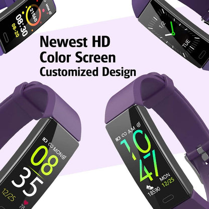 Fitness Tracker with Blood Pressure Heart Rate Sleep Monitor, Activity Tracker Watch with Connected GPS, Waterproof Calorie Step Counter (Purple)