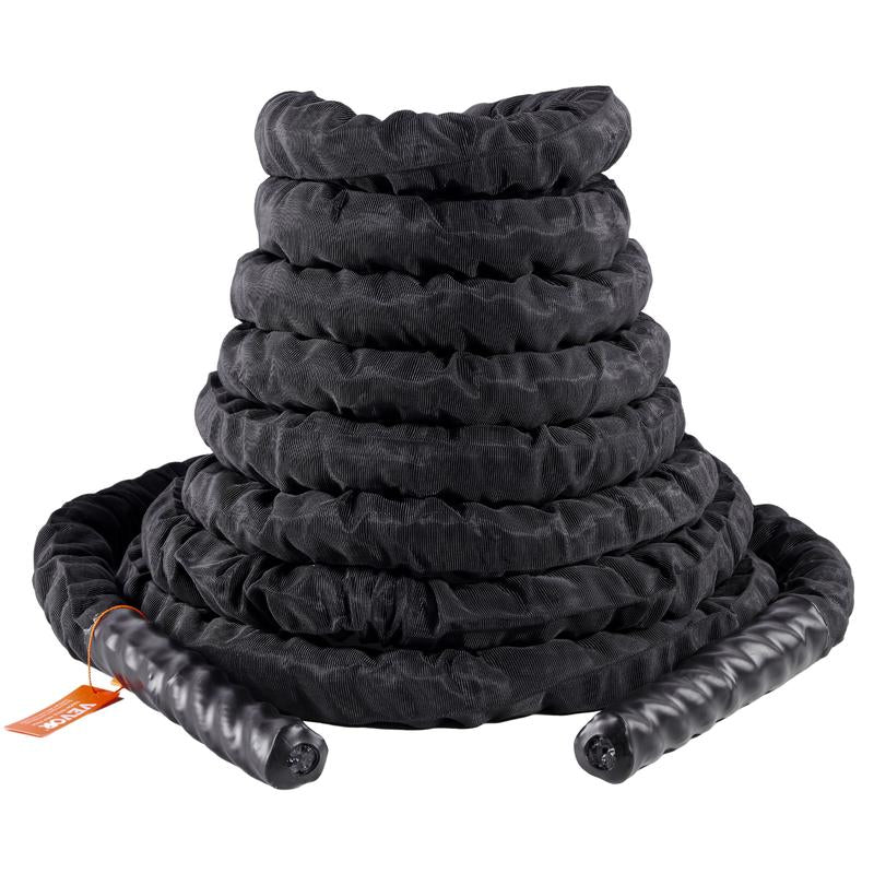 VEVOR Battle Rope, 1.5 Inch Diameter 40Ft Length Polyester Exercise Rope, Battle Exercise Equipment with Protective Sleeve & Anchor, Heavy Weighted Rope for Home Gym Workout Core Strength Training