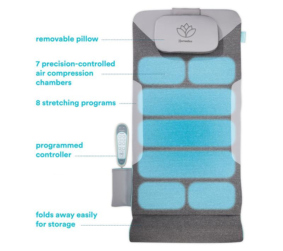 Homedics Air Compression Back Stretching Mat with 8 Programs