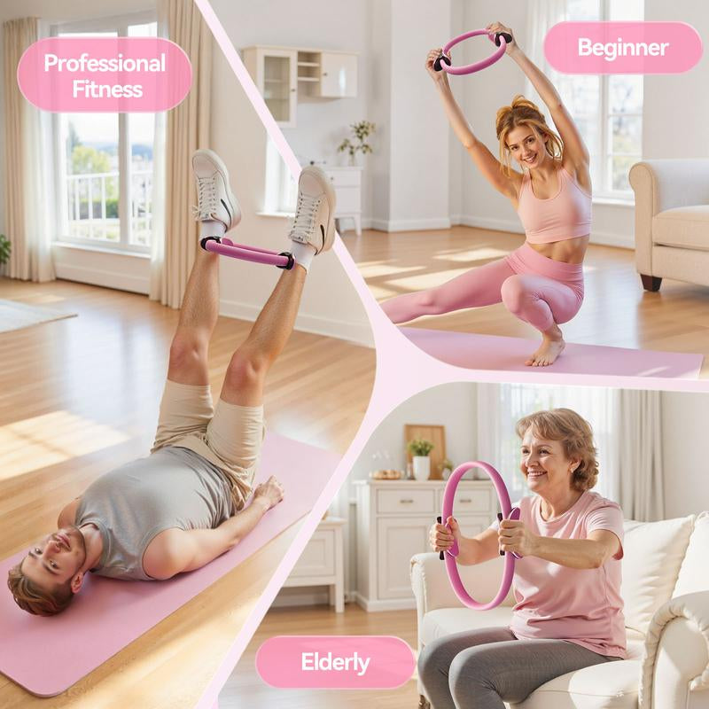 Feierdun Pilates Ring, 14'' Magic Circle for Core & Thigh Toning, Fit for Pilates, Yoga & Home Workouts-Lightweight, Beginner-Friendly