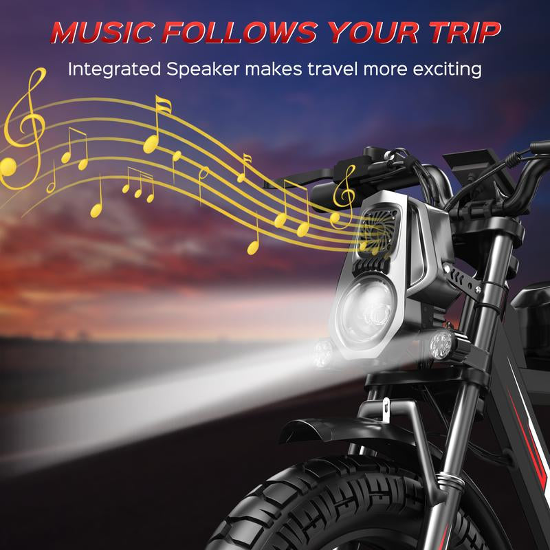 Electric Bike WO18 Dual-Motor 2000W Motor High Speed 35Mph,20''Off-Road Fat Tire with Shock Absorption,Electric Mountain Bike with 48V 25AH Battery,Electric Motorcycle for Adult Dirt Bike with Long Range High-Powered- E-Bike