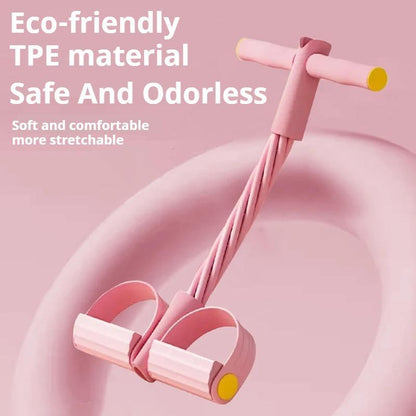 6-Strand Heavy Duty Abdominal Crunch Fitness Equipment – Leg & Core Workout, Sit-Up Assist, Home Gym Exercise, Non-Slip Foot Pedal & Resistance Bands (Portable)