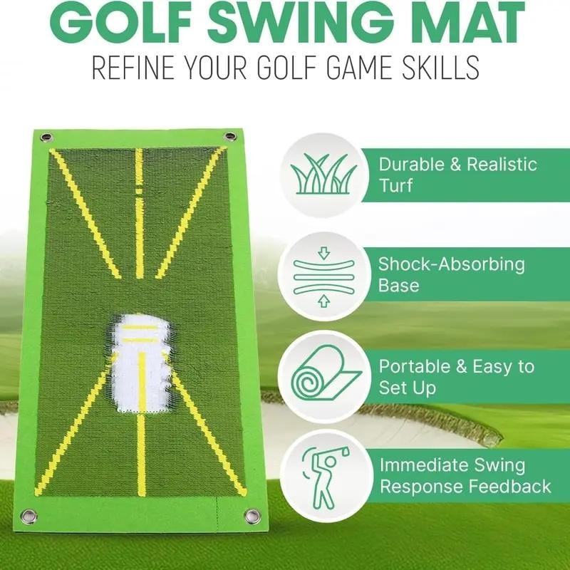 Portable Golf Training Mat, Durable & Portable Golf Hitting Mat, Golf Swing Training Aid, Golf Training Accessories for Indoor & Outdoor Practice
