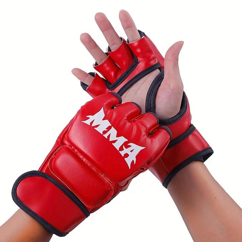 2 Pack Boxing Glove Taekwondo Protective Gloves Boxing Training Gloves Half Finger Boxing Glove MMA Adult Fitness Training Work Gloves,Lax Gloves