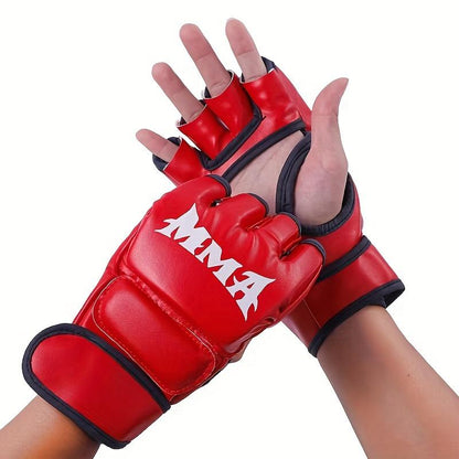 2 Pack Boxing Glove Taekwondo Protective Gloves Boxing Training Gloves Half Finger Boxing Glove MMA Adult Fitness Training Work Gloves,Lax Gloves