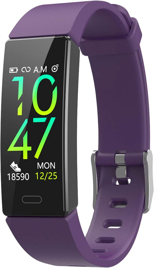 Fitness Tracker with Blood Pressure Heart Rate Sleep Monitor, Activity Tracker Watch with Connected GPS, Waterproof Calorie Step Counter (Purple)