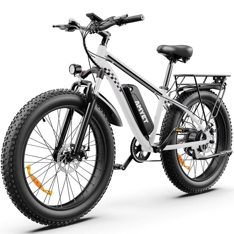 AMYET EB26 Peak 1500W Electric Bike for Adults Electric Bicycle 48V 15AH (720WH) Battery Electric Bike 26"Large Tires Mountain 28Mph 7 Speed Gears Dual Shock Absorber Electric Bike