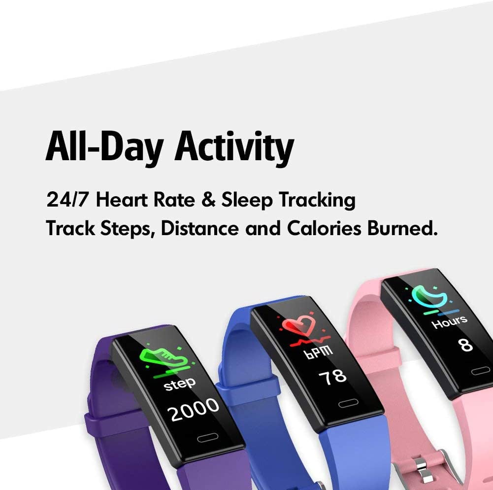 Fitness Tracker with Blood Pressure Heart Rate Sleep Monitor, Activity Tracker Watch with Connected GPS, Waterproof Calorie Step Counter (Purple)
