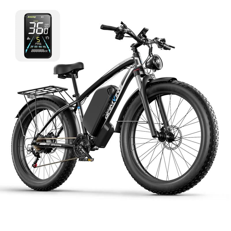 GAMVIRE V7 24''/26" Ebike for Adults Electric, Peak 2000W/2500W E-Bike, 52V19.2Ah/32Ah, Max 40Mph&100Miles, Hydraulic Disc Brake, off Road Snow Mountain Pedal Assist E-Bikes, Fat Tire Fast E-Bicycle, UL Certified