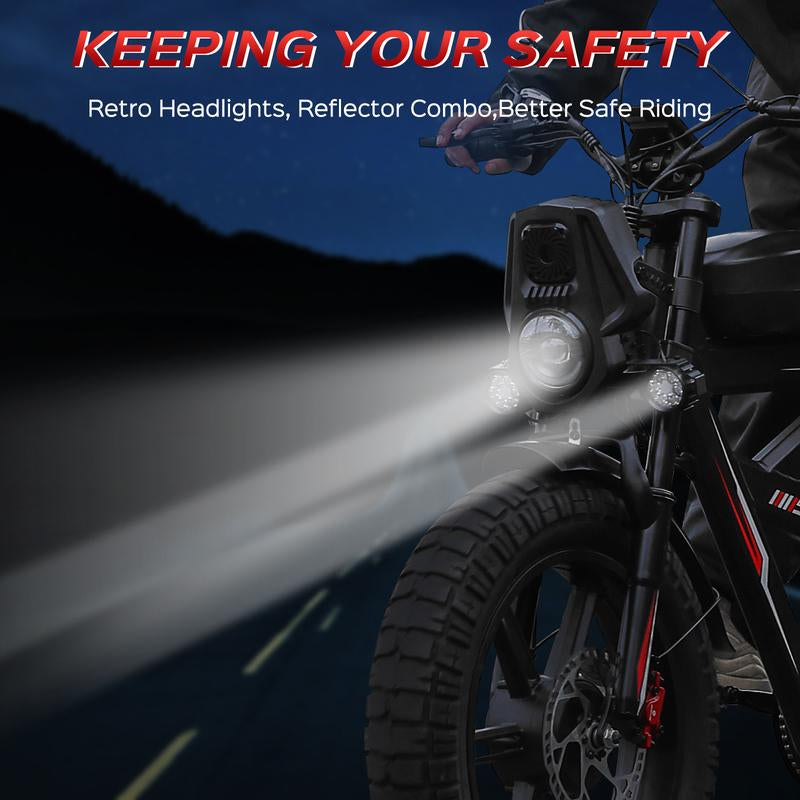 Electric Bike WO18 Dual-Motor 2000W Motor High Speed 35Mph,20''Off-Road Fat Tire with Shock Absorption,Electric Mountain Bike with 48V 25AH Battery,Electric Motorcycle for Adult Dirt Bike with Long Range High-Powered- E-Bike