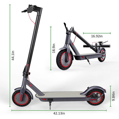 OBX Electric Scooter for Adults,350W Motor,19 MPH Top Speed,8.5'' Honeycomb Soild Tires, 21 Miles Long Range,Foldable Commuter E Scooter with Dual Braking & App(Red)