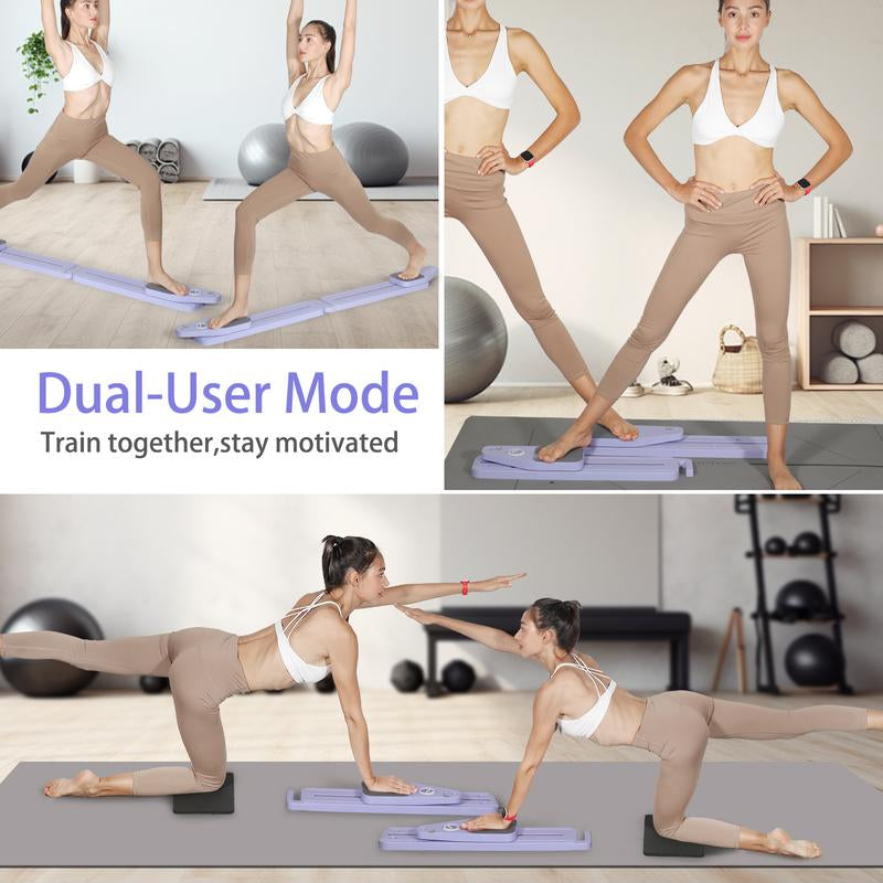 Bigwet 8-In-1 Multi-Functional Home Pilates Reformer Board with Resistance Bands Portable Pilates Machine Full Body Workout for Home Core Strengthener Glute & Leg Toning Dual Use Exercise Equipment Yoga Mat Pilates Equipment