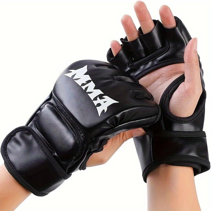 2 Pack Boxing Glove Taekwondo Protective Gloves Boxing Training Gloves Half Finger Boxing Glove MMA Adult Fitness Training Work Gloves,Lax Gloves