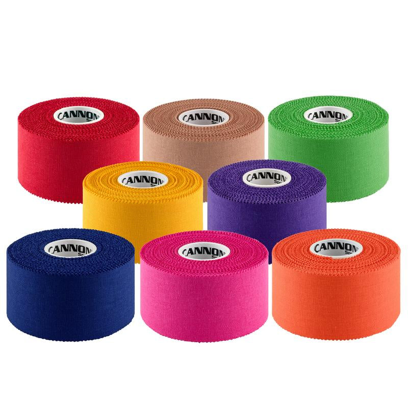 Cannon Sports Premium Athletic Tape - 1.5” X 45 Feet per Roll - Easy Tear, No Sticky Residue, Very Strong, Hypoallergenic, Latex Free - Pack of 8