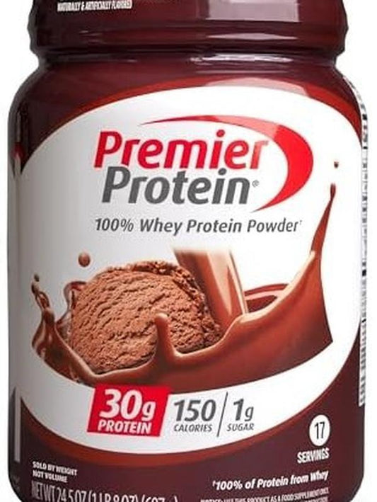 Premier Protein Powder, Chocolate Milkshake, 30G Protein, 1G Sugar, 100% Whey Protein, Keto Friendly, No Soy Ingredients, Gluten Free, 17 Servings, 24.5 Ounce (Pack of 1)