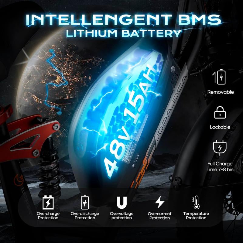 Eahora Luna I /Luna II Peak 1500W/3000W Electric Bike for Adults 30-33MPH 80Miles Long Range Dual Motors Ebike 48V 15A Battery Full Suspension Adult Electric Bike