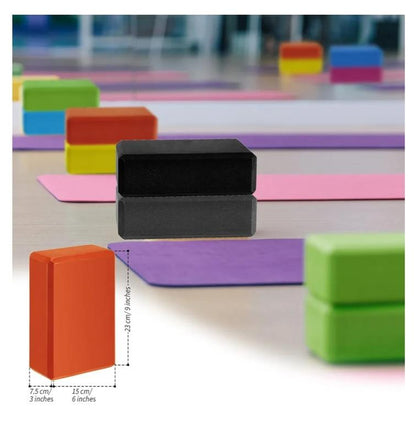 Random Colour Yoga Block Foam EVA Yoga Blocks Lightweight Yoga Bricks Non Slip Supportive Foam Blocks Yoga Prop Accessories for Yoga, Pilates, Stretching and Meditation, Women Men Yogi Yoga Beginners (Multicolor)