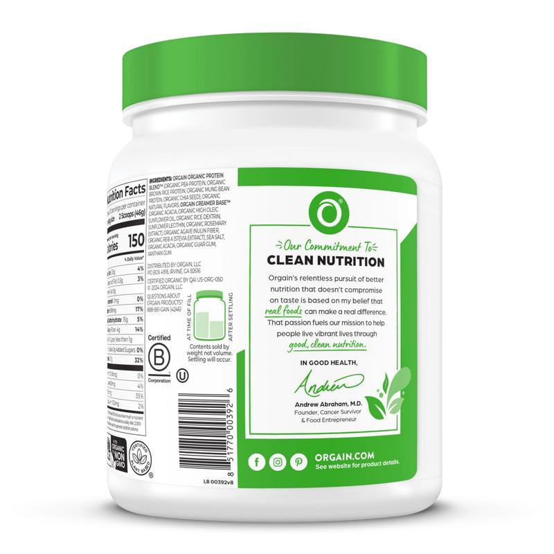 Organic Protein™ Plant Based Protein Powder - Vanilla Bean Healthcare Dietary