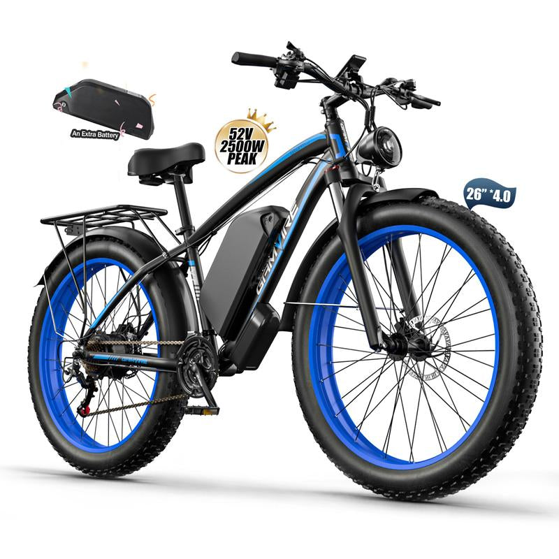 GAMVIRE V7 24''/26" Ebike for Adults Electric, Peak 2000W/2500W E-Bike, 52V19.2Ah/32Ah, Max 40Mph&100Miles, Hydraulic Disc Brake, off Road Snow Mountain Pedal Assist E-Bikes, Fat Tire Fast E-Bicycle, UL Certified