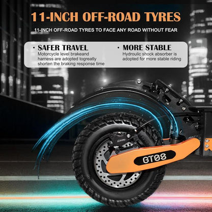 Electric Scooter for Adults,5600W Dual Motor 60V27AH 50MPH Folding E-Scooter with Adjustable Seat,11'' Off-Road Tires Shock Absorbers Electric Scooter