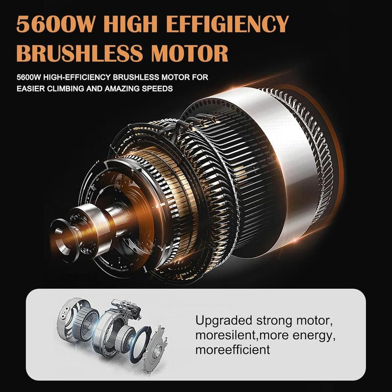 Electric Scooter for Adults,5600W Dual Motor 60V27AH 50MPH Folding E-Scooter with Adjustable Seat,11'' Off-Road Tires Shock Absorbers Electric Scooter