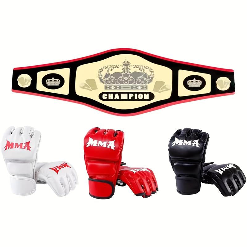 2 Pack Boxing Glove Taekwondo Protective Gloves Boxing Training Gloves Half Finger Boxing Glove MMA Adult Fitness Training Work Gloves,Lax Gloves