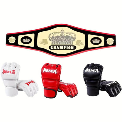 2 Pack Boxing Glove Taekwondo Protective Gloves Boxing Training Gloves Half Finger Boxing Glove MMA Adult Fitness Training Work Gloves,Lax Gloves