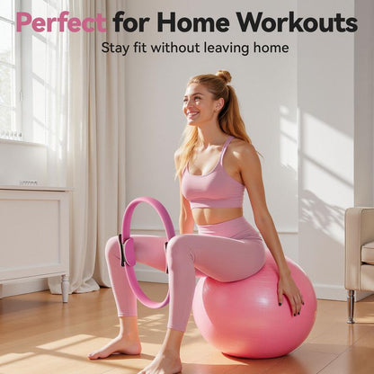 Feierdun Pilates Ring, 14'' Magic Circle for Core & Thigh Toning, Fit for Pilates, Yoga & Home Workouts-Lightweight, Beginner-Friendly