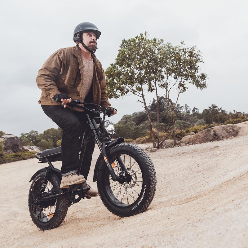 DRIFT.SLIDE 1500W Peak Power Electric Bike for Adults, 28 MPH 60 Miles Electric Moped Style Bike, 48V 20.8 Ah UL 2849 Removable Battery, 7 Speed 20" All Terrain Fat Tire Ebike (J1) Bicycle Light