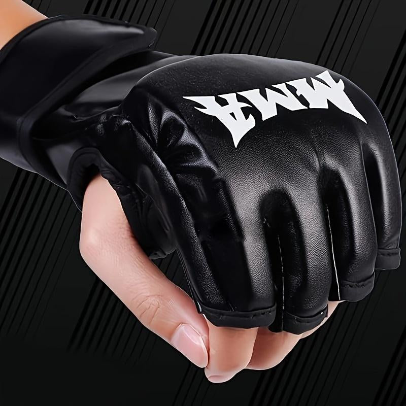 2 Pack Boxing Glove Taekwondo Protective Gloves Boxing Training Gloves Half Finger Boxing Glove MMA Adult Fitness Training Work Gloves,Lax Gloves