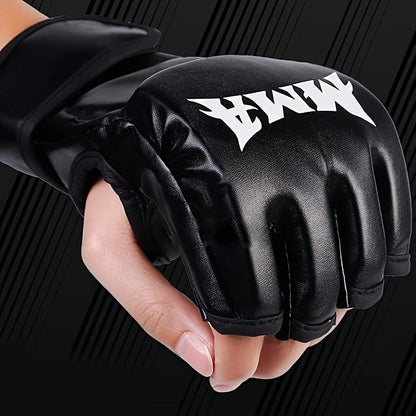 2 Pack Boxing Glove Taekwondo Protective Gloves Boxing Training Gloves Half Finger Boxing Glove MMA Adult Fitness Training Work Gloves,Lax Gloves