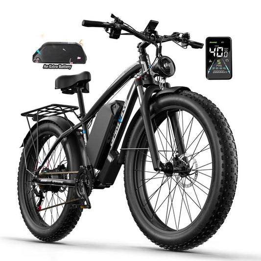 GAMVIRE V7 24''/26" Ebike for Adults Electric, Peak 2000W/2500W E-Bike, 52V19.2Ah/32Ah, Max 40Mph&100Miles, Hydraulic Disc Brake, off Road Snow Mountain Pedal Assist E-Bikes, Fat Tire Fast E-Bicycle, UL Certified