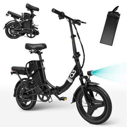 Q3 Folding Electric Bike for Adults, 500W Peak Motor with Max 30+Miles PAS Range & 20MPH Ebike, 48V 12Wh Battery Electric Bicycles Step-Thru Commuter E Bikes for Adults and Teens